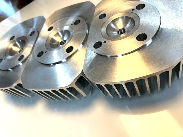 Kawasaki 500SS H1 machined billet cylinder head — combustion chamber detail, iNOUE BORING