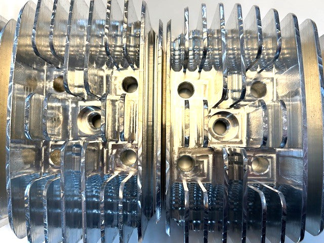 Kawasaki H1 500SS Mach III cylinder head detail — precision CNC machined by iNOUE BORING