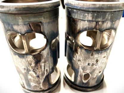 YAMAHA RZ350 φ64mm ICBM cylinder — Bridge-Port pillar structure detail, iNOUE BORING