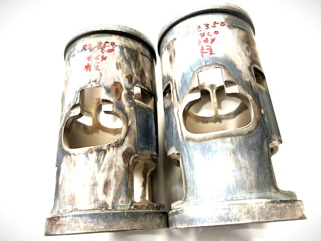 YAMAHA RZ350 64mm cylinder rebuild service — nickel-silicon-carbide plated aluminum sleeve